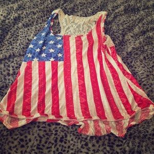 American flag flowy tank